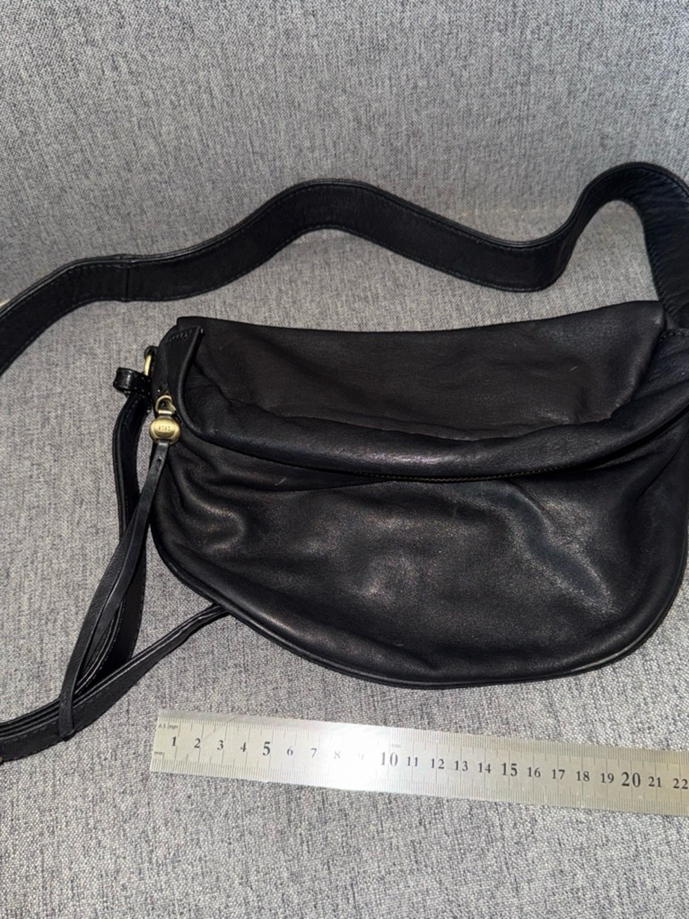 HOBO Black Leather Hobo belt Bag with Gold Accents